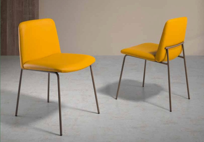 Silla de comedor con patas metálicas Tapizada Ref.304 2377 Silla de comedor con patas metálicas Tapizada Ref.304 2377