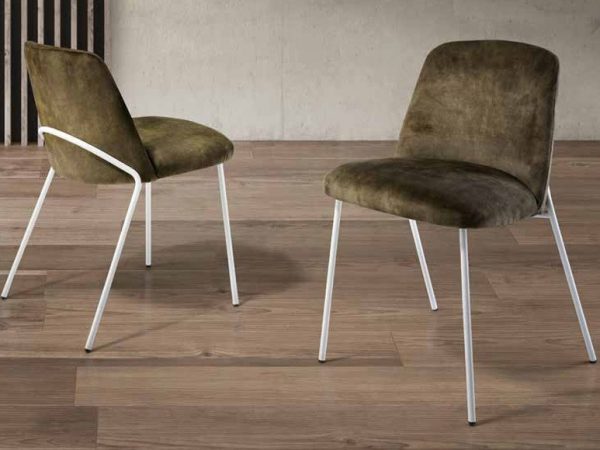 Silla de comedor con patas metálicas Tapizada Ref.301 2377