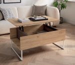 Mesa de centro elevable de 100x60 con patas metálicas Ref.5040 1443 Nod