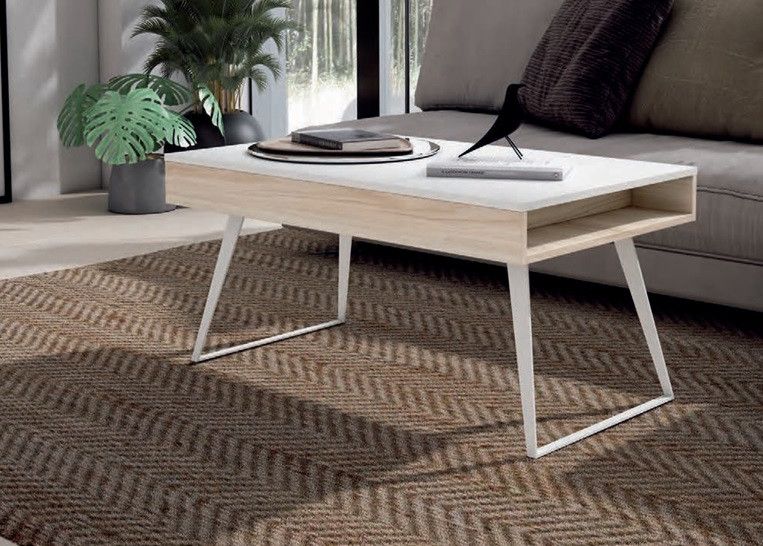 Mesa de centro elevable de 100x60 con patas metálicas Ref.5065 1443 Nod Mesa de centro elevable de 100x60 con patas metálicas Ref.5065 1443 Nod