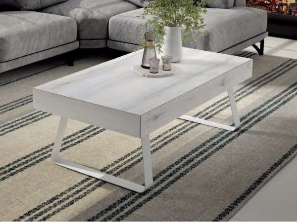 Mesa de centro fija de 110x60 con patas metálicas Ref.5080 1443 Nod