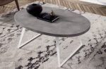 Mesa de centro fija ovalada de 100x70 con patas metálicas Ref.5130 1443 Nod