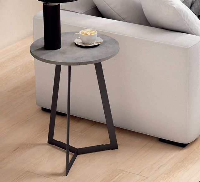Mesa auxiliar fija redonda de rincón de 60x60 con patas metálicas Ref.5030 1443 Nod Mesa auxiliar fija redonda de rincón de 60x60 con patas metálicas Ref.5030 1443 Nod