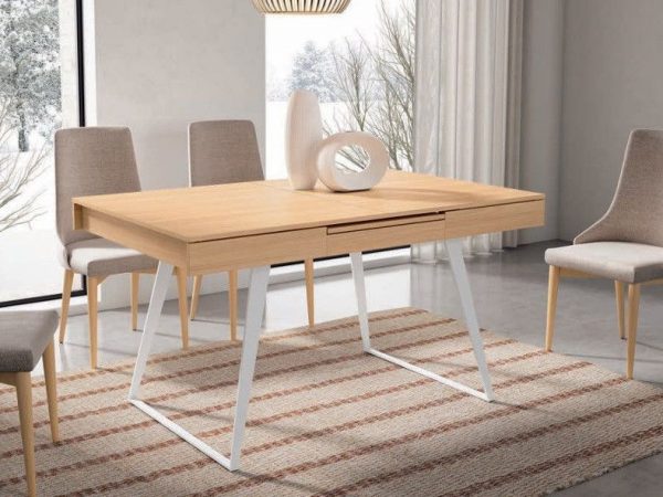 Mesa de Comedor Extensible de 150x90 con patas metálicas Ref.5520 1443 no