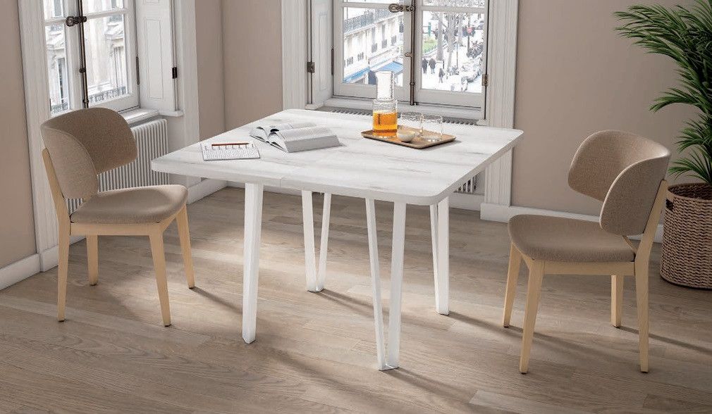 Mesa de Comedor Cuadrada Extensible de 100x100 o 110x110 con patas metálicas Ref.5575 1443 no Mesa de Comedor Cuadrada Extensible de 100x100 o 110x110 con patas metálicas Ref.5575 1443 no