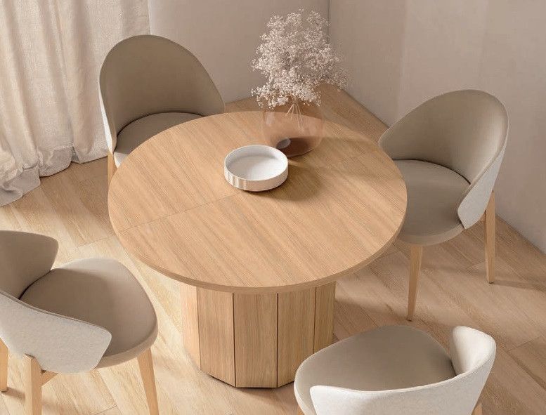 Mesa de Comedor Extensible Redonda de 110 cm con pie central Ref.5580 1443 no Mesa de Comedor Extensible Redonda de 110 cm con pie central Ref.5580 1443 no