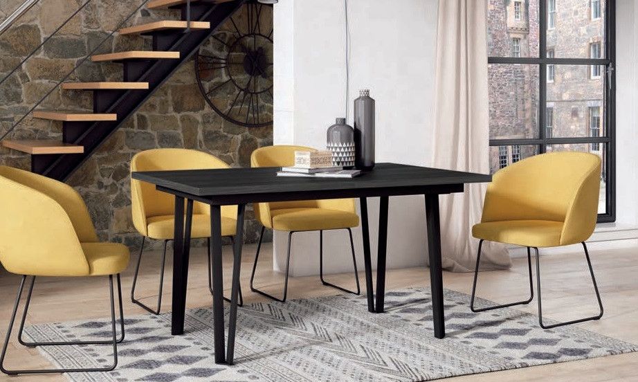 Mesa de Comedor Extensible de 140x90 con patas metálicas Ref.5621 1443 no Mesa de Comedor Extensible de 140x90 con patas metálicas Ref.5621 1443 no