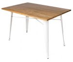 Mesa rectangular fija de 120x80 con patas metálicas Ref.4148 10201
