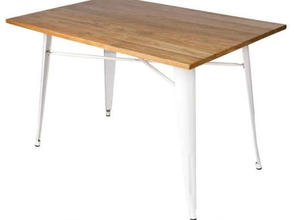 Mesa rectangular fija de 120x80 con patas metálicas Ref.4148 10201