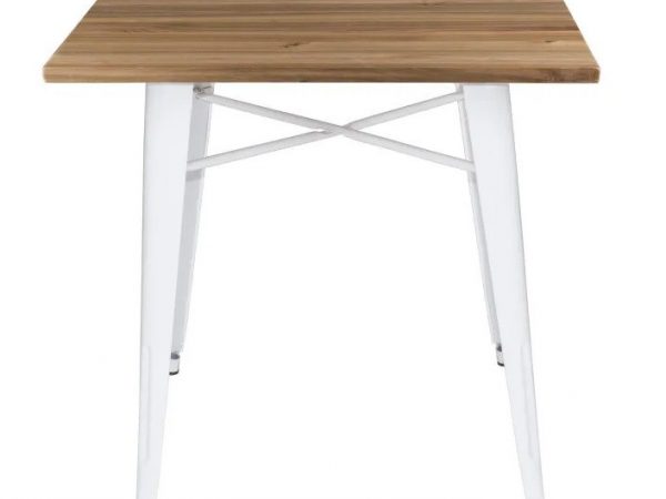 Mesa Cuadrada fija de 80x80 con patas metálicas Ref.4147 10201