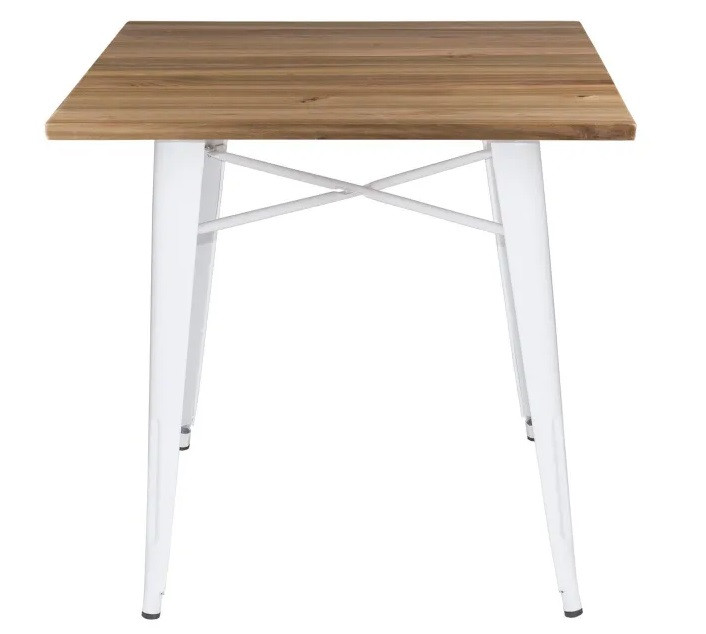 Mesa Cuadrada fija de 80x80 con patas metálicas Ref.4147 10201 Mesa Cuadrada fija de 80x80 con patas metálicas Ref.4147 10201