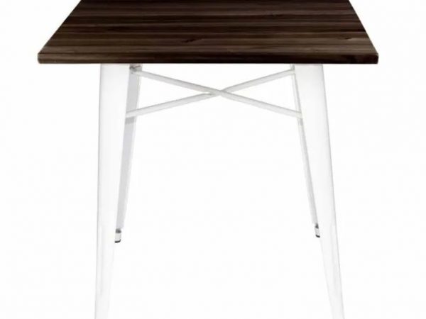 Mesa Cuadrada fija de 80x80 con patas metálicas Ref.4147 10201