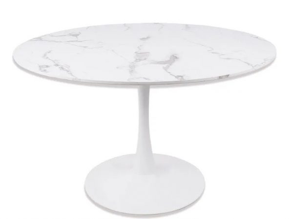Mesa redonda fija de 90 cm o 120 cm con tapa efecto Mármol Ref.5075 10201