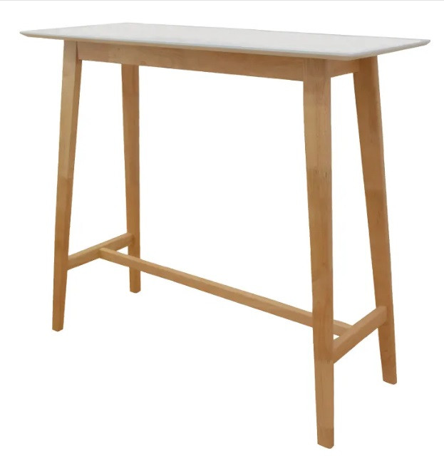 Mesa alta rectangular con tapa lacada y patas de madera de 120 cm x 60 cm Ref.4998 10201 Mesa alta rectangular con tapa lacada y patas de madera de 120 cm x 60 cm Ref.4998 10201