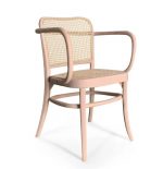 Silla de madera con brazos y asiento de mimbre Ref.1804 10201