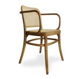 Silla de madera con brazos y asiento de mimbre Ref.1804 10201