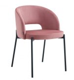 Silla de terciopelo con patas metálicas Ref.1068 10201
