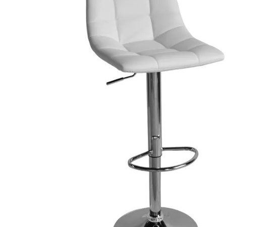 Taburete alto giratorio de polipiel Blanco Ref.6008 10201