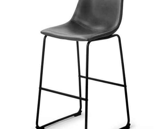 Taburete alto de polipiel Gris con patas metálicas Ref.6004 10201