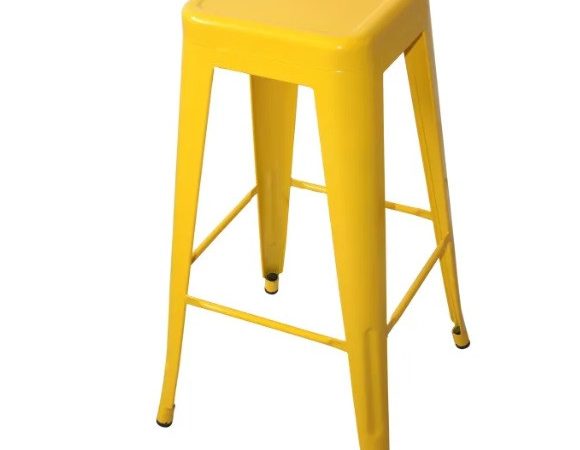 Taburete alto de metal color amarillo Ref.4071 10201
