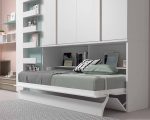 Cama abatible horizontal con armario de puertas plegables para colchón de 90x190 (Disponible en más medidas) REF.65 1007 Juv