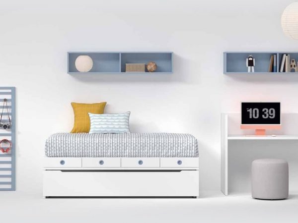Cuna convertible (140x70) en Cama compacto de 90x190 con cajones REF.05 1007 Juv