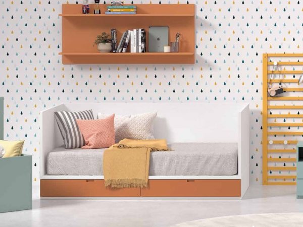 Cuna convertible (140x70) en Cama nido de 90x190 con cajones REF.08 1007 Juv
