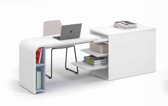 Mesa extraíble con curva con estantes de arcón REF.Mz3282 1007 Juv Mesa extraíble con curva con estantes de arcón REF.Mz3282 1007 Juv