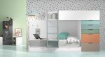 Cama tren juvenil para 2 camas de 90x190 con cajones REF.10 1007 Juv