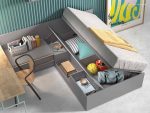 Dormitorio juvenil con canapé y armario REF.27 1007 Juv