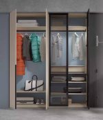Dormitorio juvenil con cama de 135x190 y con armario con cristal REF.72 1007 Juv