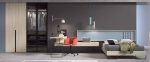 Dormitorio juvenil con cama de 135x190 y con armario con cristal REF.72 1007 Juv