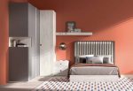 Dormitorio juvenil con canapé con cajones de 135x190 y Armario de Rincón REF.77 1007 Juv