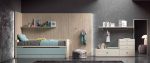 Dormitorio juvenil con cama compacto con cajones de 90x190 REF.37 1007 Juv