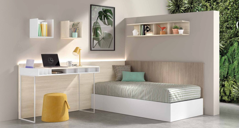Dormitorio juvenil con canapé de 90x190 REF.60 1007 Juv Dormitorio juvenil con canapé de 90x190 REF.60 1007 Juv