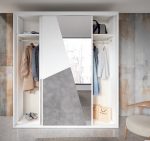 Armario de 2 puertas correderas con forma con cristal Ref.03 1443 CT