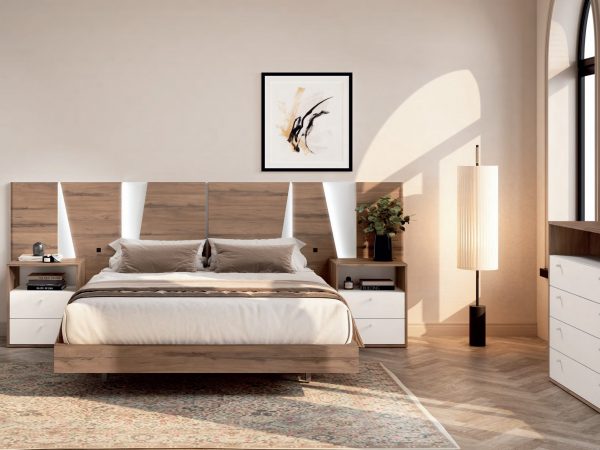 Dormitorio de matrimonio moderno con luces led Ref.08 1443 CT