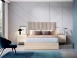 Dormitorio de matrimonio Tapizado moderno con patas y Canapé Ref.28 1443 CT