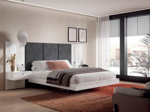 Dormitorio de matrimonio moderno Tapizado con luces led Ref.32 1443 CT