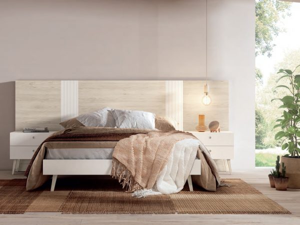 Dormitorio de matrimonio moderno con luces led y patas Ref.Len 01b 2542