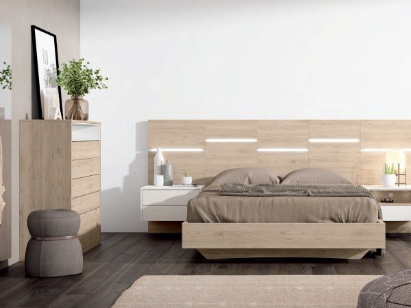 Dormitorio de matrimonio moderno con luces led Ref.Am 01b 2542