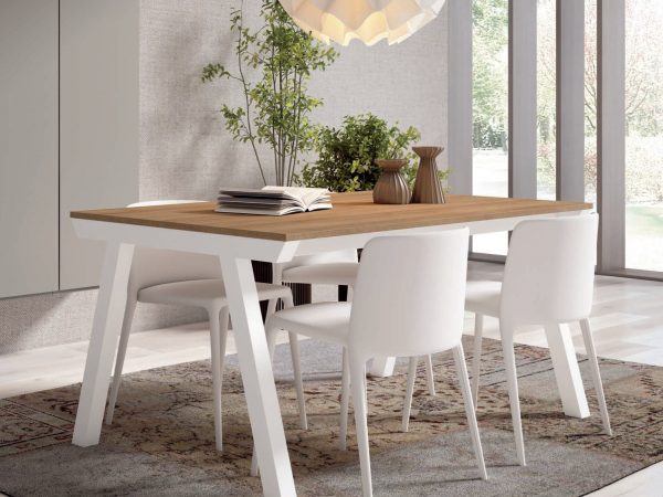 Mesa de Comedor Extensible de 160x90 con patas metálicas Ref.3452 2541