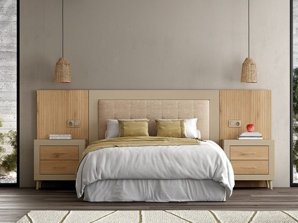 Dormitorio de matrimonio moderno Tapizado u con patas Ref.08 399 J