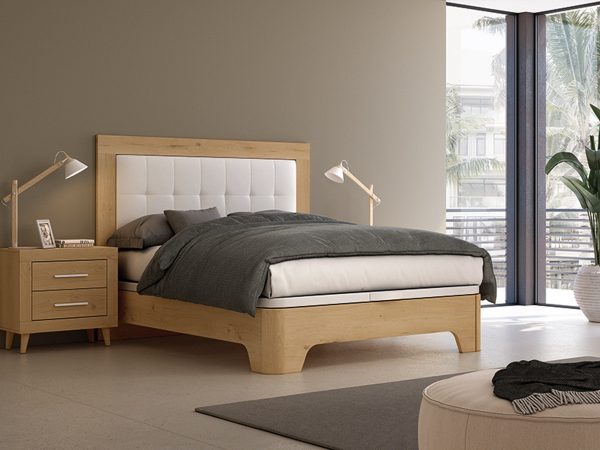 Dormitorio de matrimonio moderno Tapizado, con patas y con canapé Ref.52 399 J