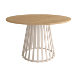 Mesa de Comedor Redonda fija de 120 cm x 120 cm con pata central metálica Ref.Del 399