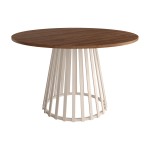 Mesa de Comedor Redonda fija de 120 cm x 120 cm con pata central metálica Ref.Del 399