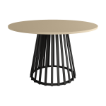 Mesa de Comedor Redonda fija de 120 cm x 120 cm con pata central metálica Ref.Del 399