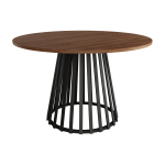 Mesa de Comedor Redonda fija de 120 cm x 120 cm con pata central metálica Ref.Del 399