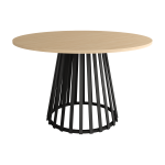 Mesa de Comedor Redonda fija de 120 cm x 120 cm con pata central metálica Ref.Del 399