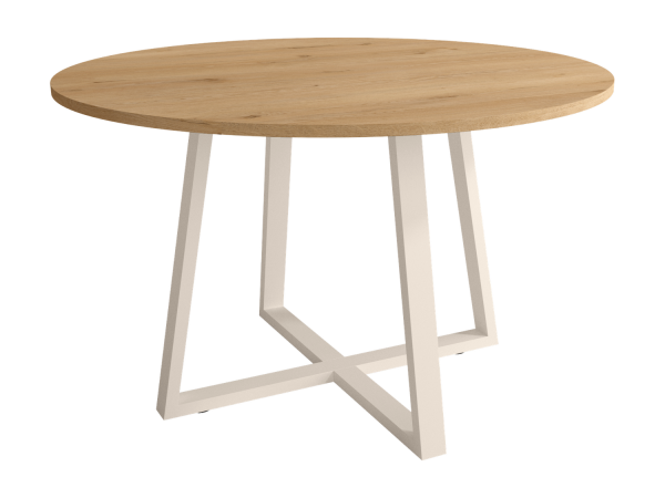 Mesa de Cocina Redonda fija de 100 cm o 120 cm de diámetro con patas metálicas Ref.Luga 399